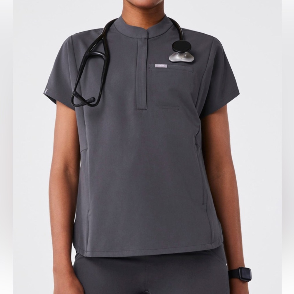 Figs Charcoal Scrub Top (XS)